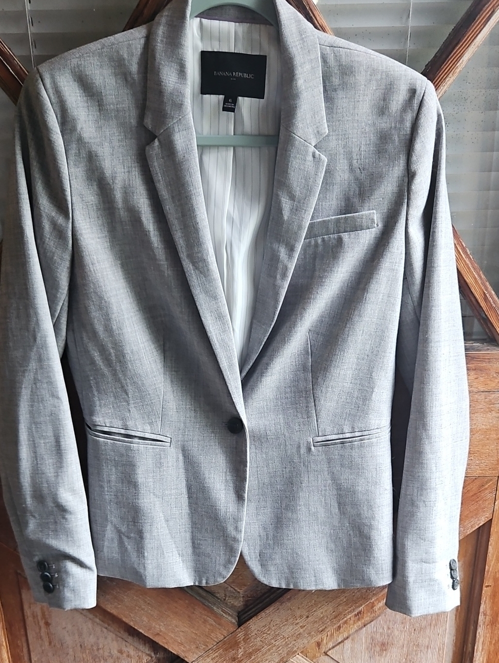 Banana Republic Womens Light Gray Tailored Blazer
